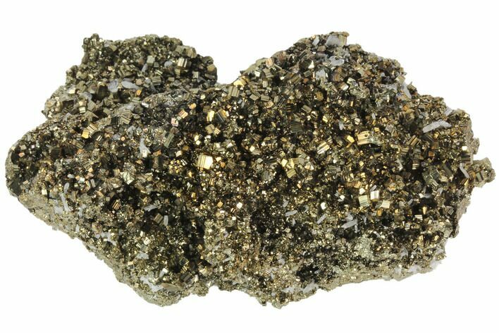 Pyrite Crystal Cluster with Small Quartz Crystals - Peru #126554